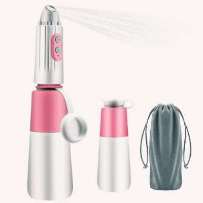 bidet portable électrique rose avec sac de rangement