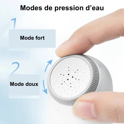 bidet portable électrique avec ses deux modes de pulvérisation : doux et fort