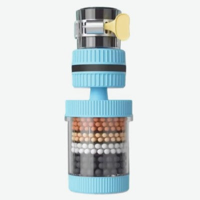 filtre eau robinet bleu avec six couches minérales