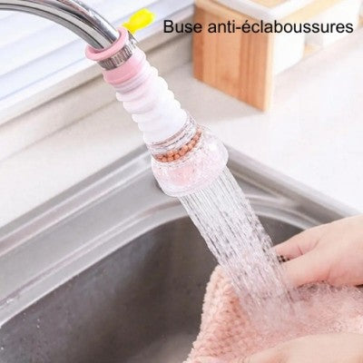 filtre eau robinet rose anti-éclaboussures