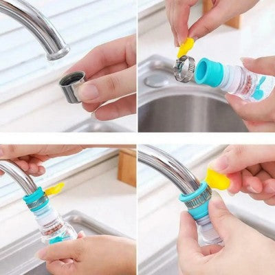 montage avec installation filtre eau robinet bleu