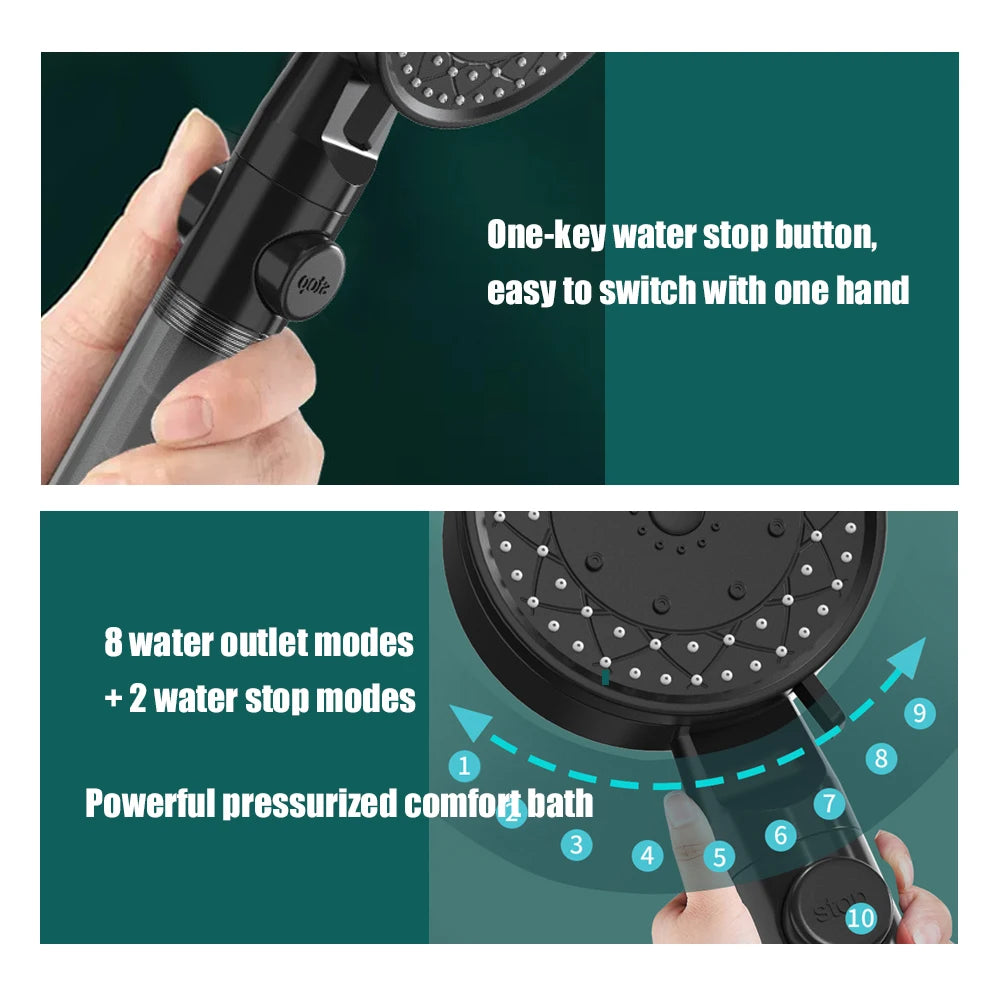 POMMEAU DE DOUCHE ANTI CALCAIRE | 10 MODES™