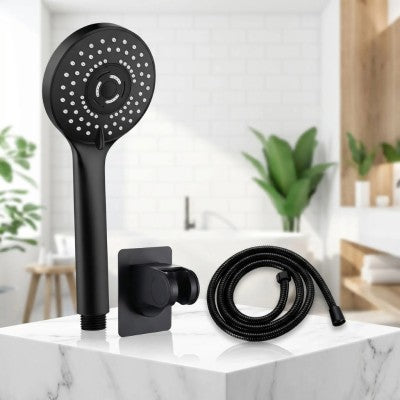 ensemble noir pommeau de douche shower 5 avec pommeau tuyau support