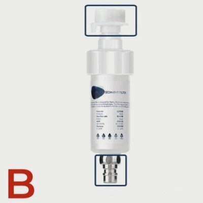 filtre à eau blanc avec connecteur