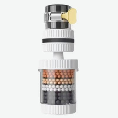 filtre eau robinet blanc avec six couches minérales