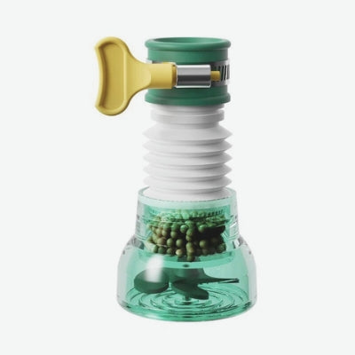 filtre eau robinet vert avec pierres minérales