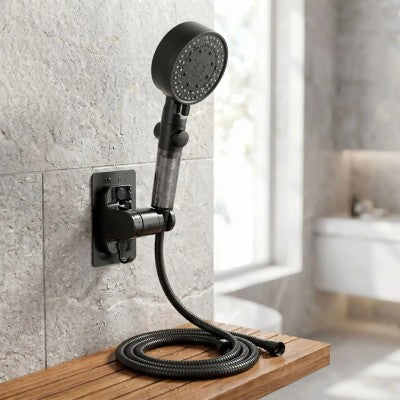 pommeau de douche anti calcaire 10 modes ensemble noir