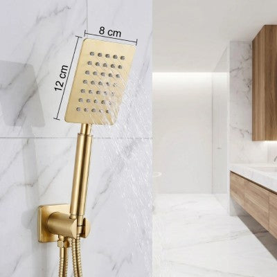 pommeau de douche inox doré brossé