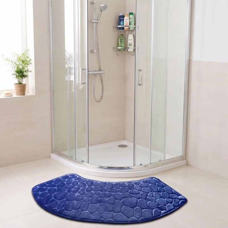 tapis de bain incurvé bleu roi