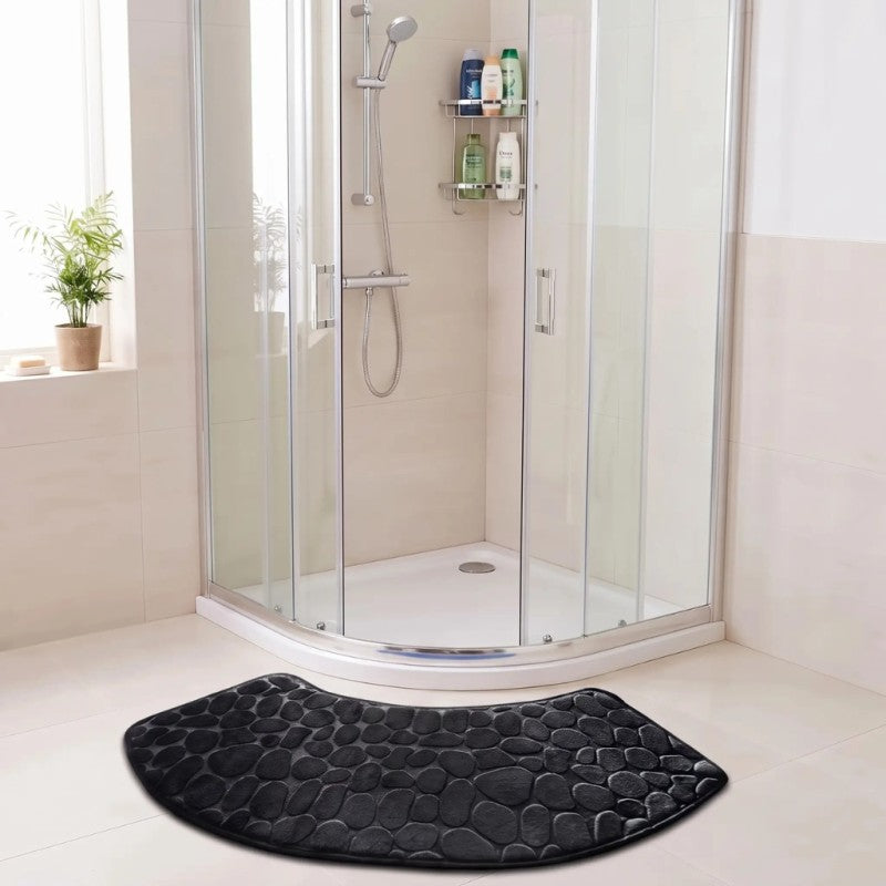 tapis de bain incurvé noir